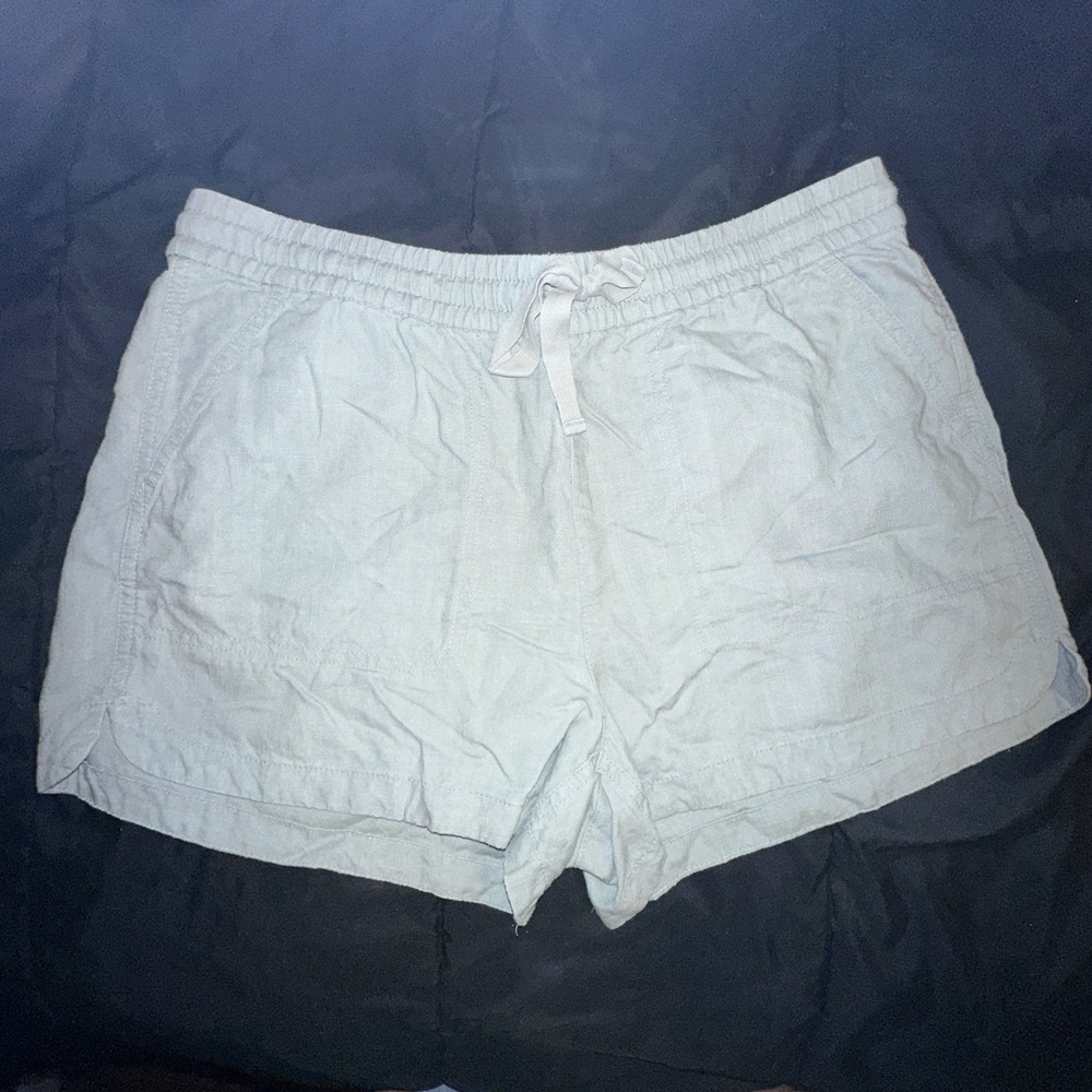J Crew Shorts Womens Light‎ Beige Linen Blend Drawstring Casual Pockets Summer